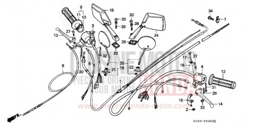 HANDLE LEVER/CABLE/SWITCH NH50MSK de 1989